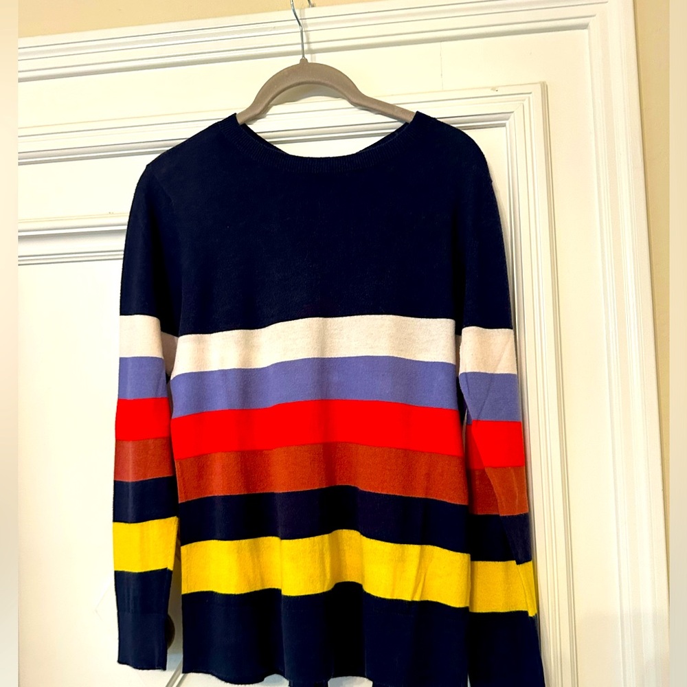 Halogen Striped Bow Back Sweater